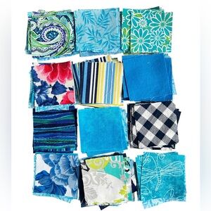 Assorted Blue Fabric Quilting Squares - Multipack